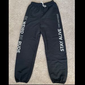 Crime Junkie Black Sweatpants Size Medium